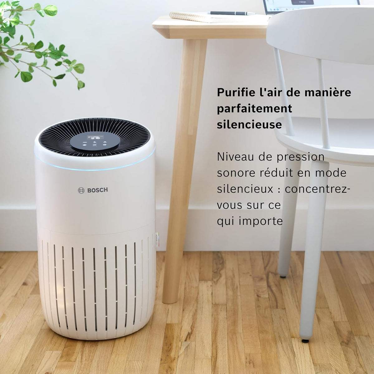 Bosch Air 4000 - Purificateur d'air - Pour les pièces jusqu'à 62,5 m2 - Filtre efficacement plus de 99% des polluants - Un capteur intelligent, modes auto et silence (< 25 dB(A)) - CADR : 300 m3/h