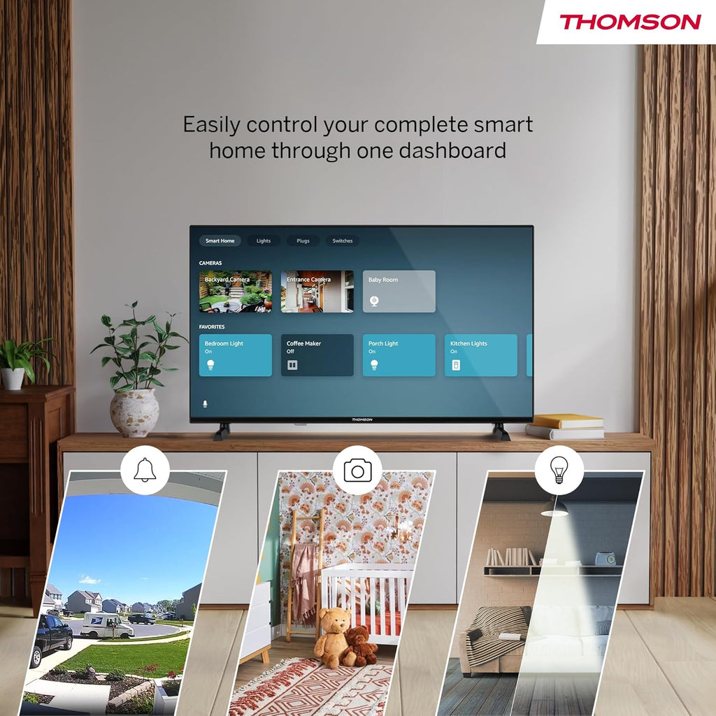 THOMSON 32 Pouces (82 cm) HD LED Fire TV mit Alexa-Sprachsteuerung  AirPlay  Triple Tuner(Cable-Satellite-Antenne)  Bluetooth 5.0  HDMI  USB-Anschlüsse  AV in  CI  USB – 32HF2S34