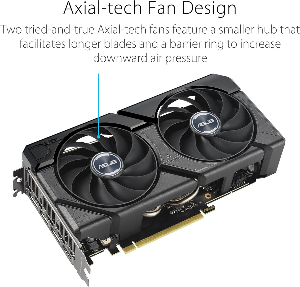 ASUS GeForce RTX 4060 TI Dual Evo 8G OC Carte Graphique de Jeu – Horloge Boost 2595 MHz  GDDR6X  PCIe Gen 4  DLSS 3  3X DP v 1.4a  HDMI 2.1a (Prend en Charge 4K et 8K HDR)