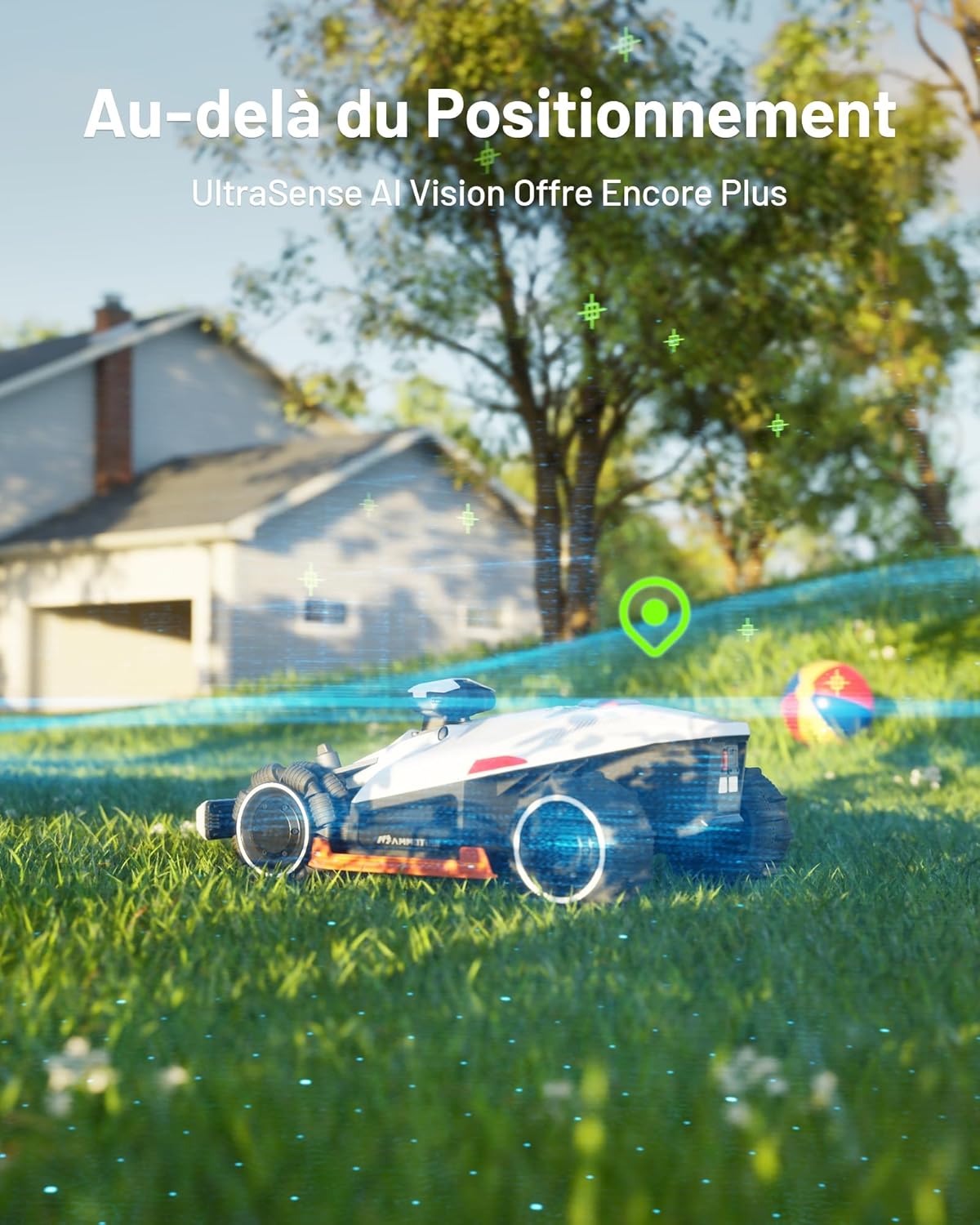 MAMMOTION LUBA 2 AWD 3000X Robot Tondeuse sans Fil Périphérique, NetRTK+Vision, Aucune Antenne RTK Requise, Recommandé 3000m2, Pentes à 80%, Hauteur de Coupe 25-70 mm,avec Module 4G
