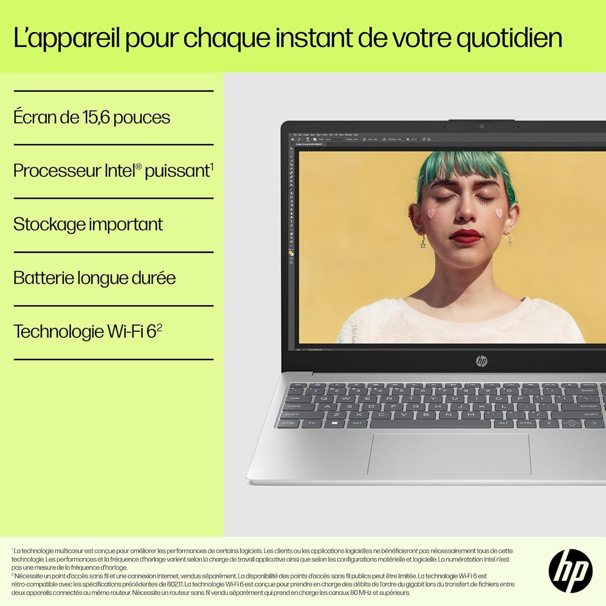 HP 15-fd0004sf Ordinateur Portable 15 6" FHD  PC Portable (Intel Core i3-N305  RAM 8 Go  SSD 512 Go  Intel UHD Graphics  Windows 11)  Laptop Argent  Clavier AZERTY
