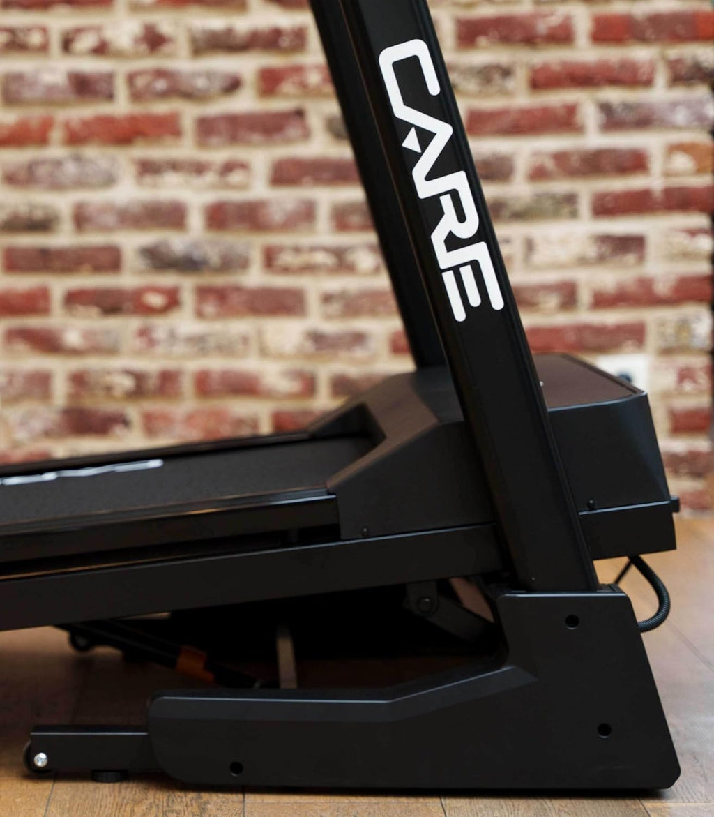 CARE FITNESS - Tapis de Course Connecté Jog Runner - Tapis de Marche électrique Inclinable et Pliable - Jusqu'à 18km/h - 18 Niveaux d'Inclinaison - 25 Programmes