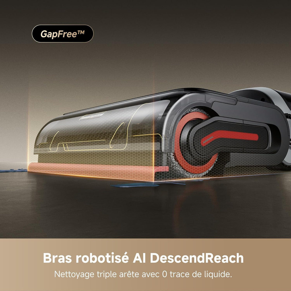 DREAME H15 Pro Heat Aspirateur Laveur, Nettoyage des sols à 85 °C, bras robotisé IA GapFree, capteur RVB intelligent, 22 kPa, 0 n?uds, lavage brosse à 100°C, séchage en 5 min à 90°C,contr?le par appli