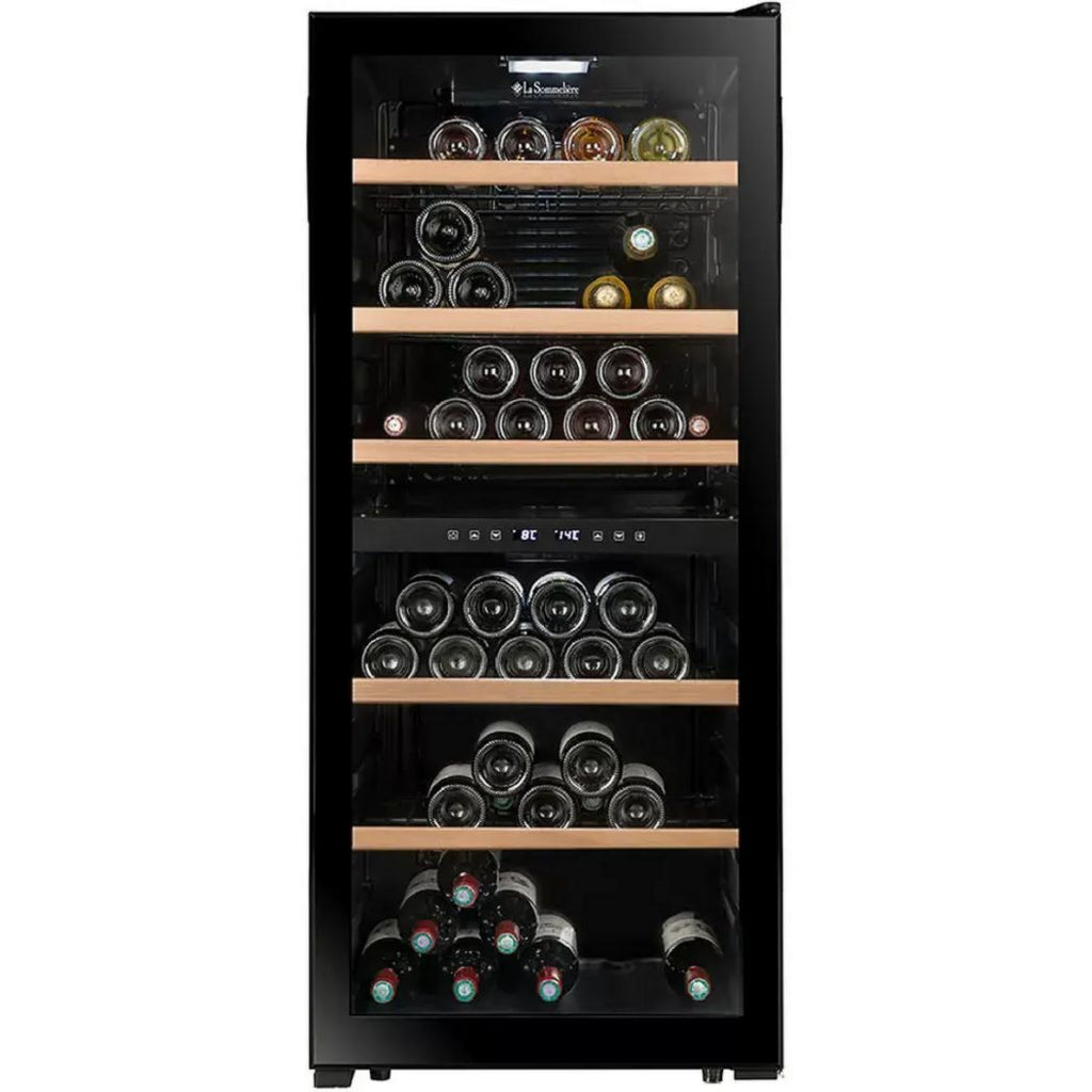 LA SOMMELIERE LS102DZBLACK wijnkelder van voren met glazen deur