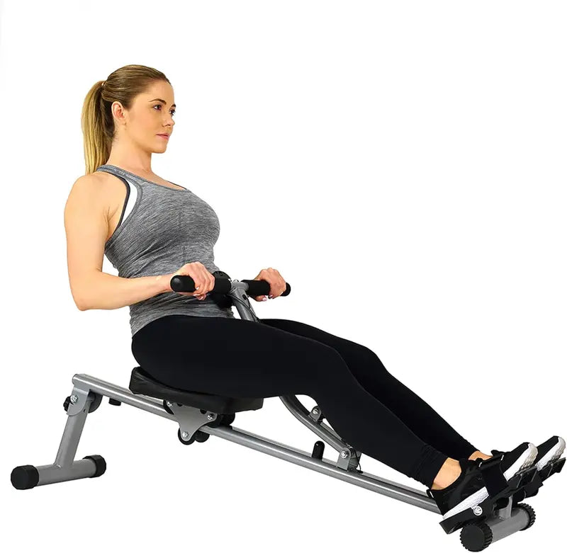 Sunny Health & Fitness slimme roeimachine in opgevouwen vorm