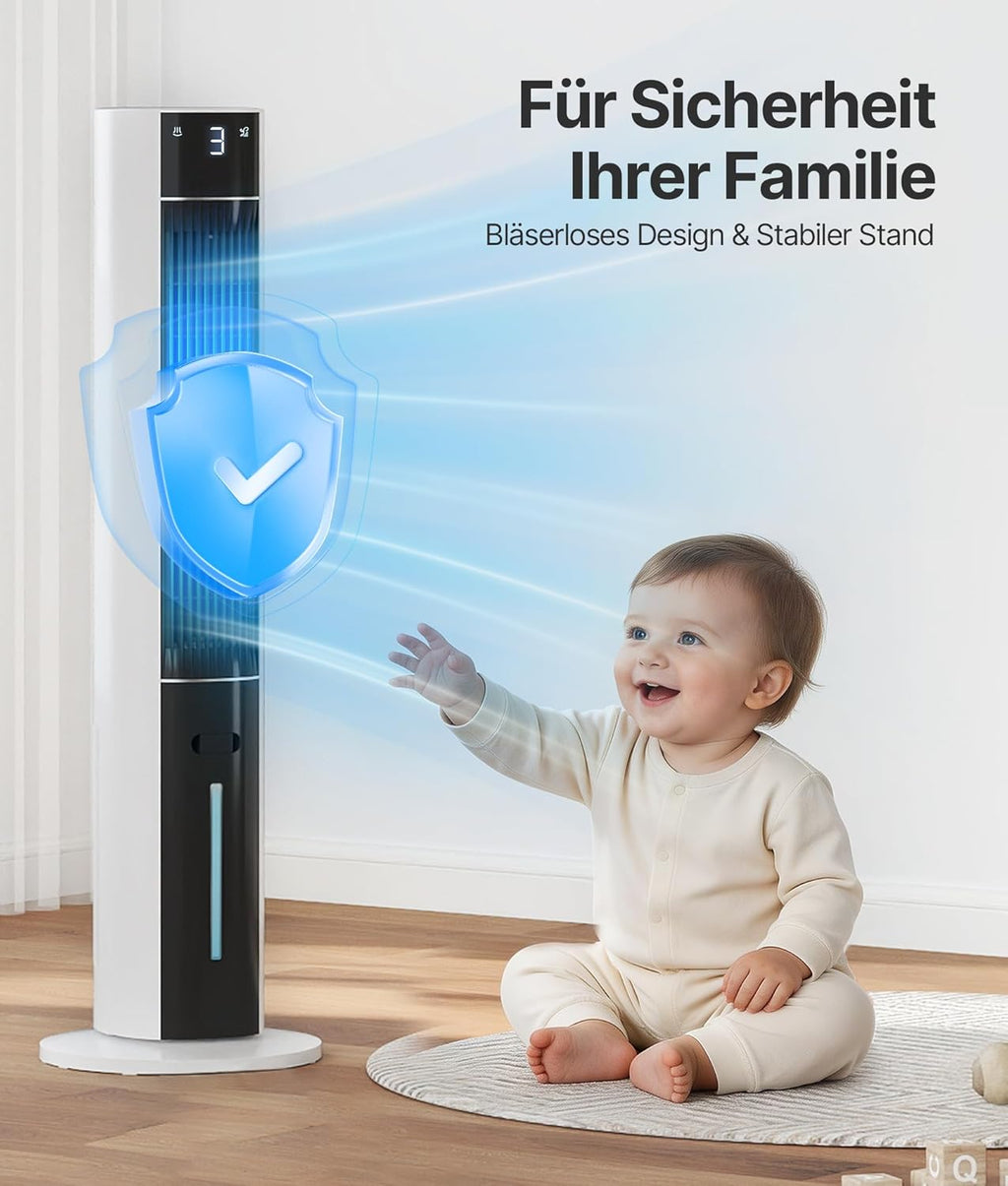 Produktbild: Turmventilator Luftkühler mit Wasserkühlung - Mobile Klimaan – Verpackung und Lieferumfang