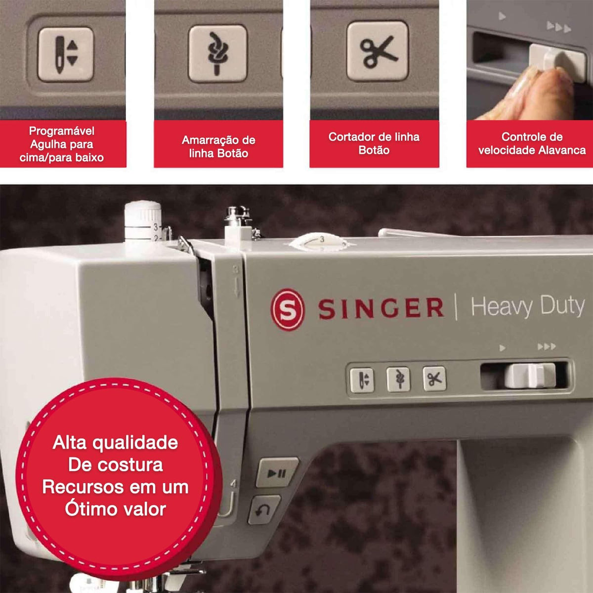 Singer HD 6805 naaimachine poten en onderzijde