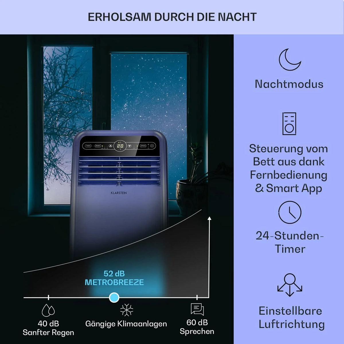 Produktbild: Klarstein Mobile Klimaanlage mit Abluftschlauch – praktisches Anwendungsbeispiel