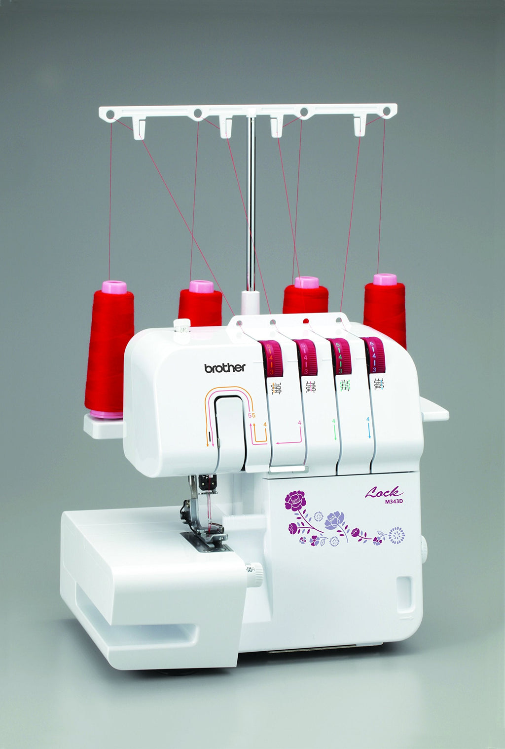 Brother M343D overlockmachine van opzij