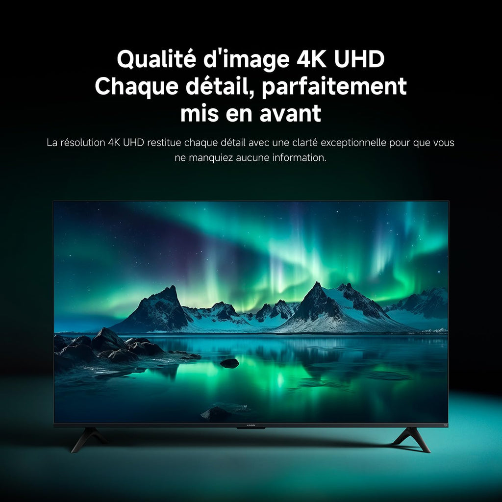 Xiaomi TV F 65 inch 4K smart tv, zijaanzicht met dunne behuizing