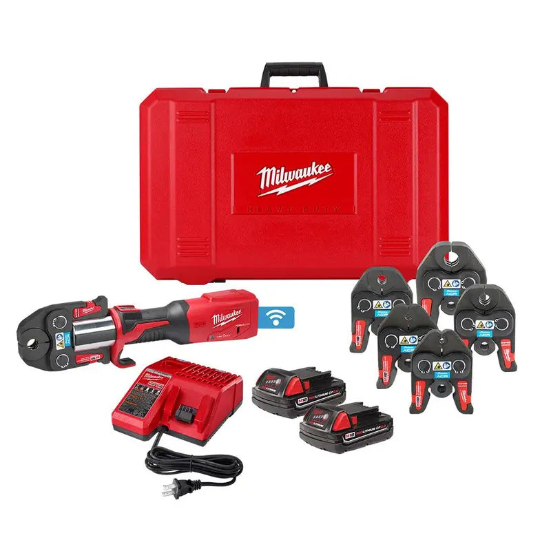 Milwaukee M18 FORCE LOGIC krimptang, accukrimptang vooraanzicht
