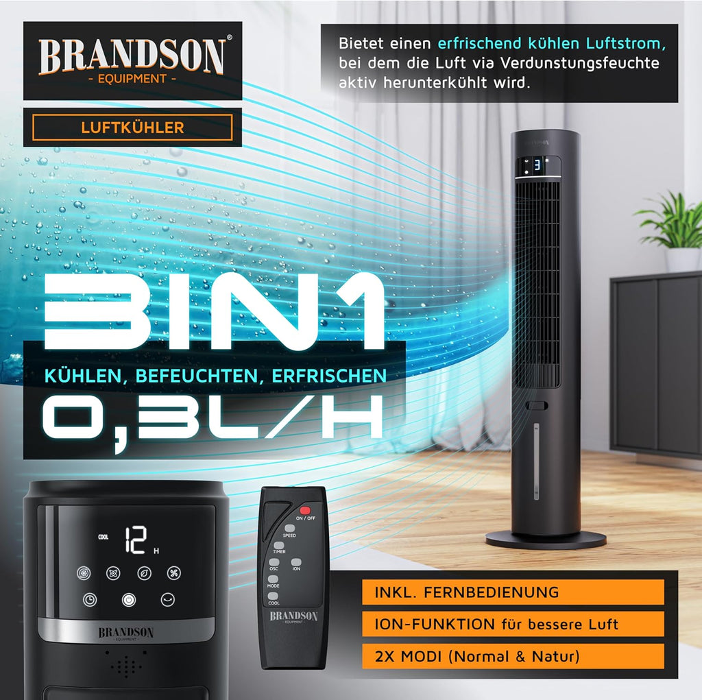 Brandson mobiler Luftkühler Turmventilator – Aufbau und Nutzung