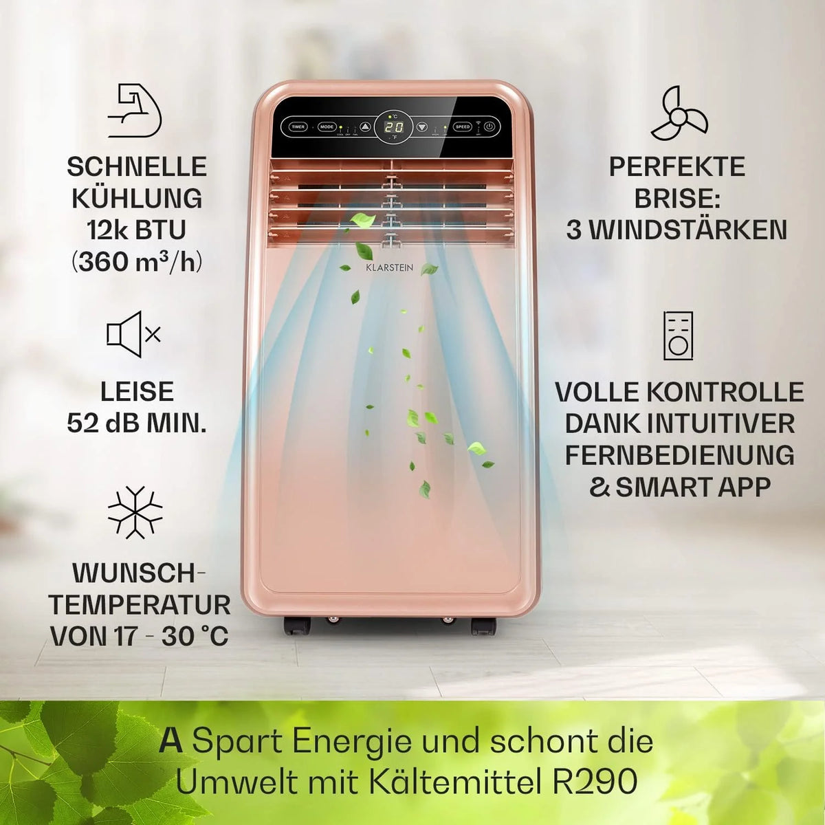 Produktbild: Klarstein Mobile Klimaanlage mit Abluftschlauch – Rückansicht