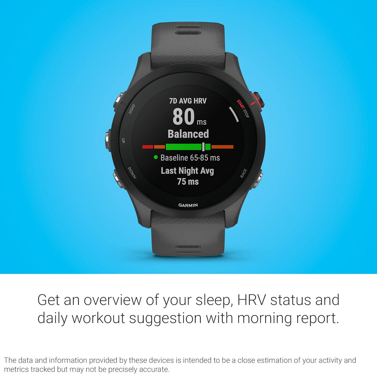 Trainingswidget en HRV-status op het Garmin horloge
