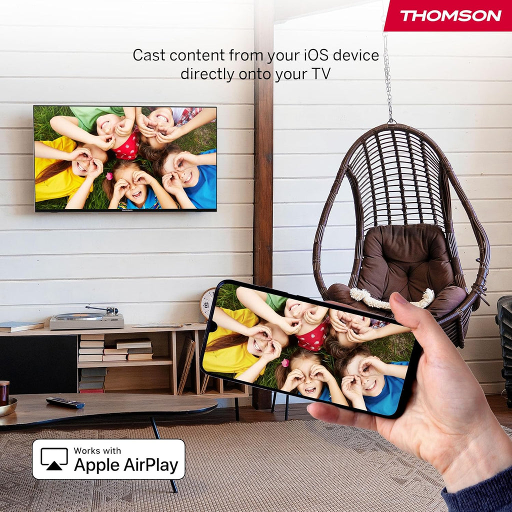 THOMSON 32 Pouces (82 cm) HD LED Fire TV mit Alexa-Sprachsteuerung  AirPlay  Triple Tuner(Cable-Satellite-Antenne)  Bluetooth 5.0  HDMI  USB-Anschlüsse  AV in  CI  USB – 32HF2S34