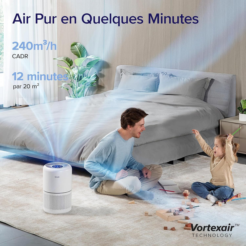 LEVOIT Purificateur d'Air HEPA Intelligent contre Allergie Pollen & Graminée, Purifier jusqu'à 50㎡, Surveille La Qualité de l'Air, Contr?le par App Alexa, 22dB Silencieux, Core 300S