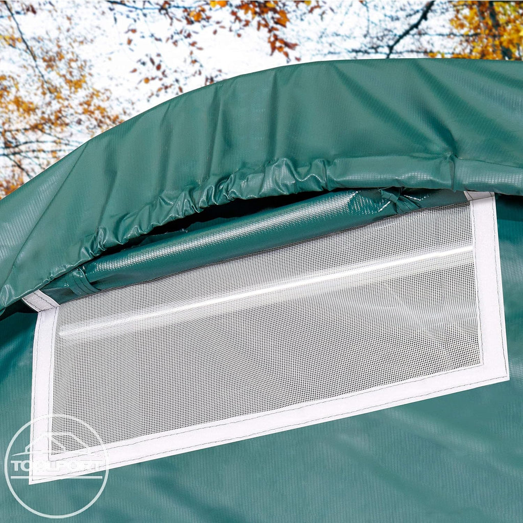 TOOLPORT Tente-Garage carport 3,3 x 8,4 m d'élevage abri agricole Tente de Stockage bache PVC 800 N Armature Solide Vert Fonce