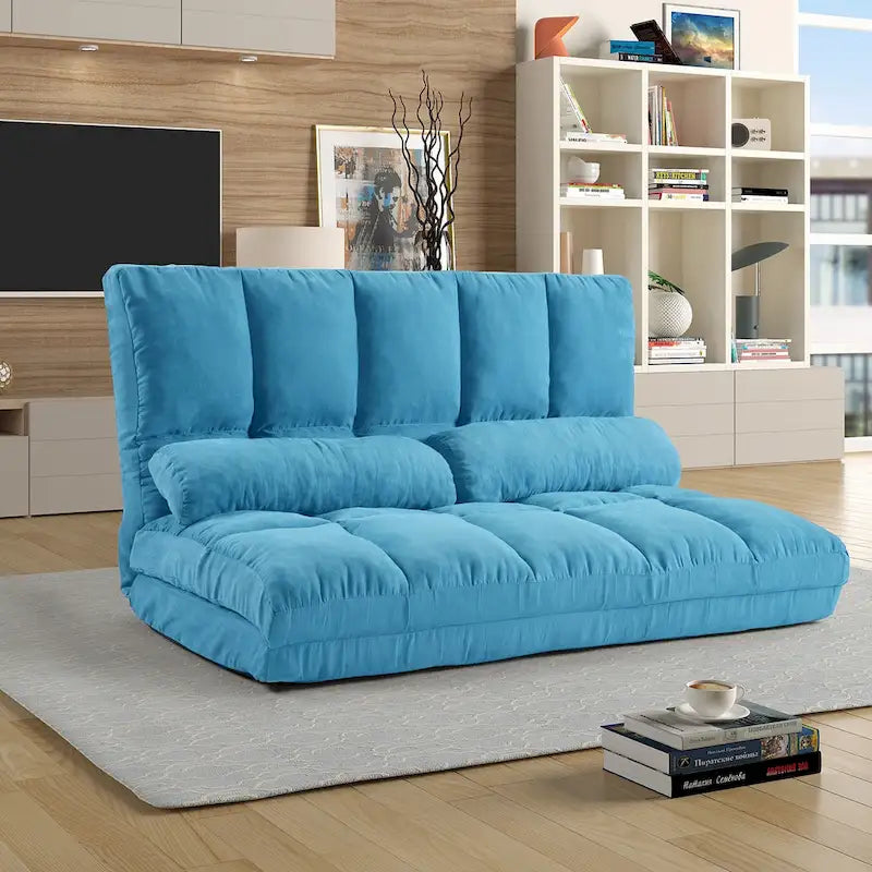 Chaise Lounge Sofa Floor Couch with Two Pillows