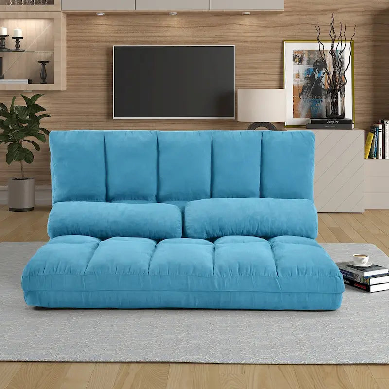 Chaise Lounge Sofa Floor Couch with Two Pillows