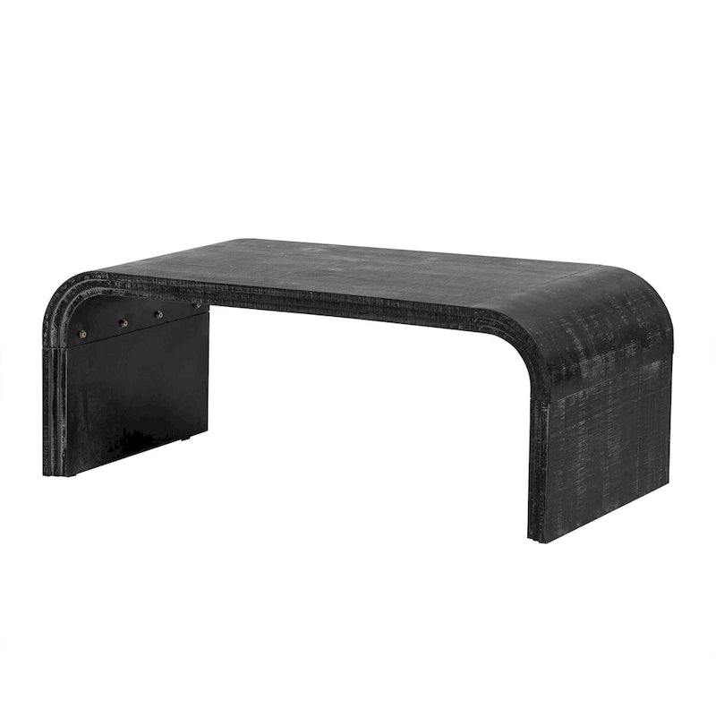 Coffee Table with Curved Art Deco Design - 23.60 x 47.20 x 18.50