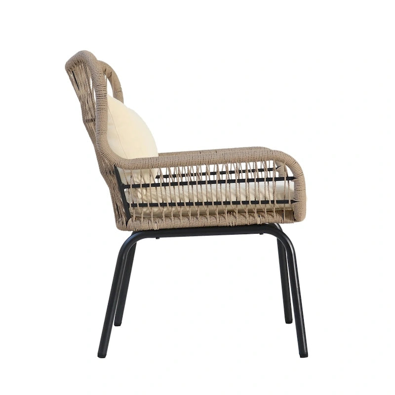 Tolovana Indoor Steel and Rope Club Chairs with Cushioned by Christopher Knight Home