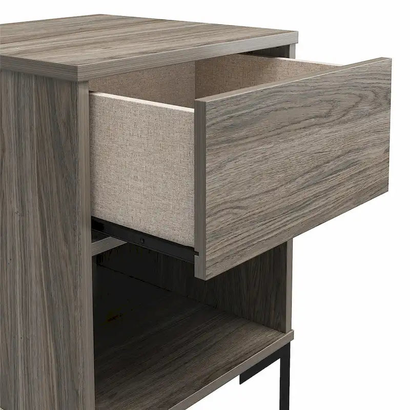 Ameriwood Home Leyden Nightstand, Weathered Oak