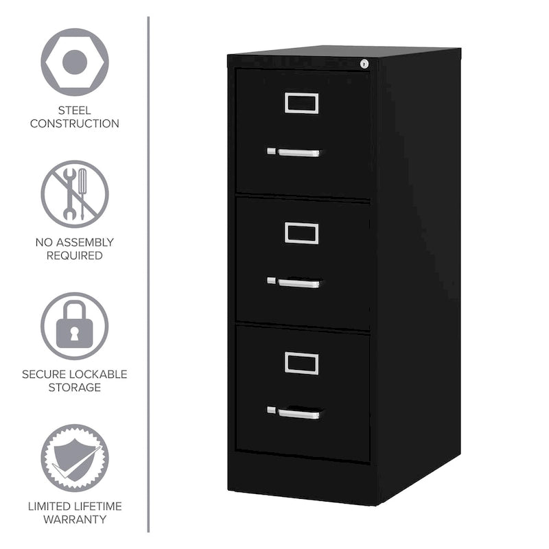 Hirsh 22-in Deep 3 Drawer, Letter Width, Vertical File Cabinet