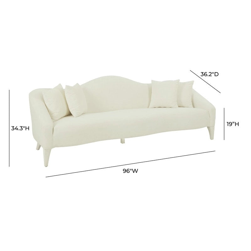 Naya Velvet Sofa - 96W x 36.2D x 34.3H - 96W x 36.2D x 34.3H