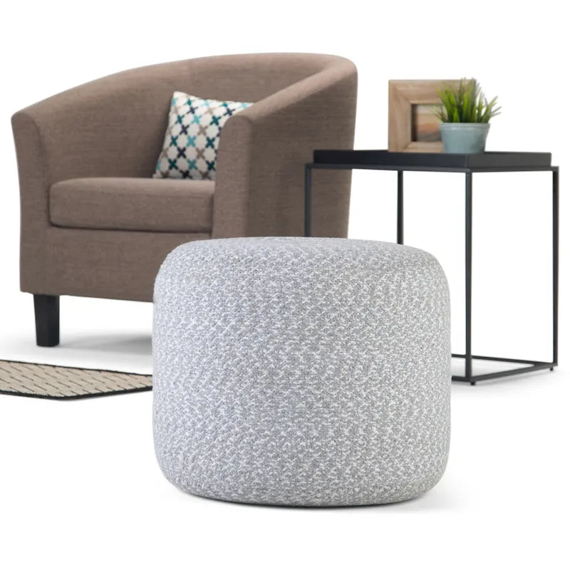 WYNDENHALL Brodie Round Braided Pouf