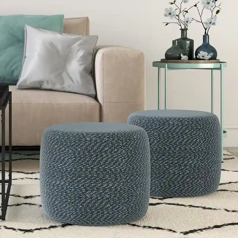 WYNDENHALL Brodie Round Braided Pouf