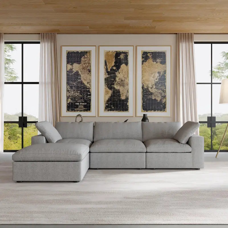 L Shape Modern Modular Convertible Sectional Sofa Couch