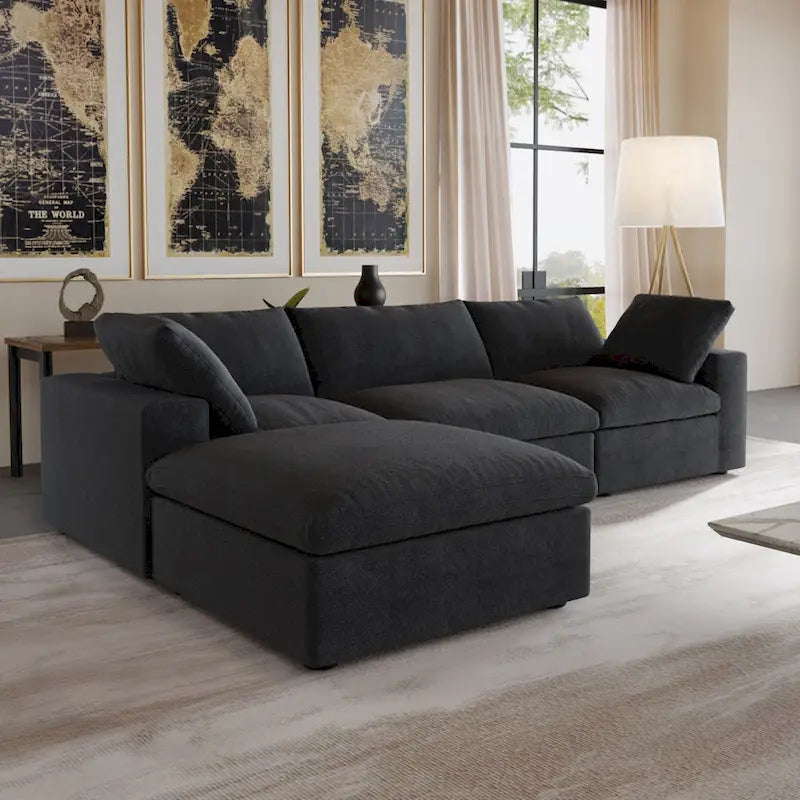 L Shape Modern Modular Convertible Sectional Sofa Couch