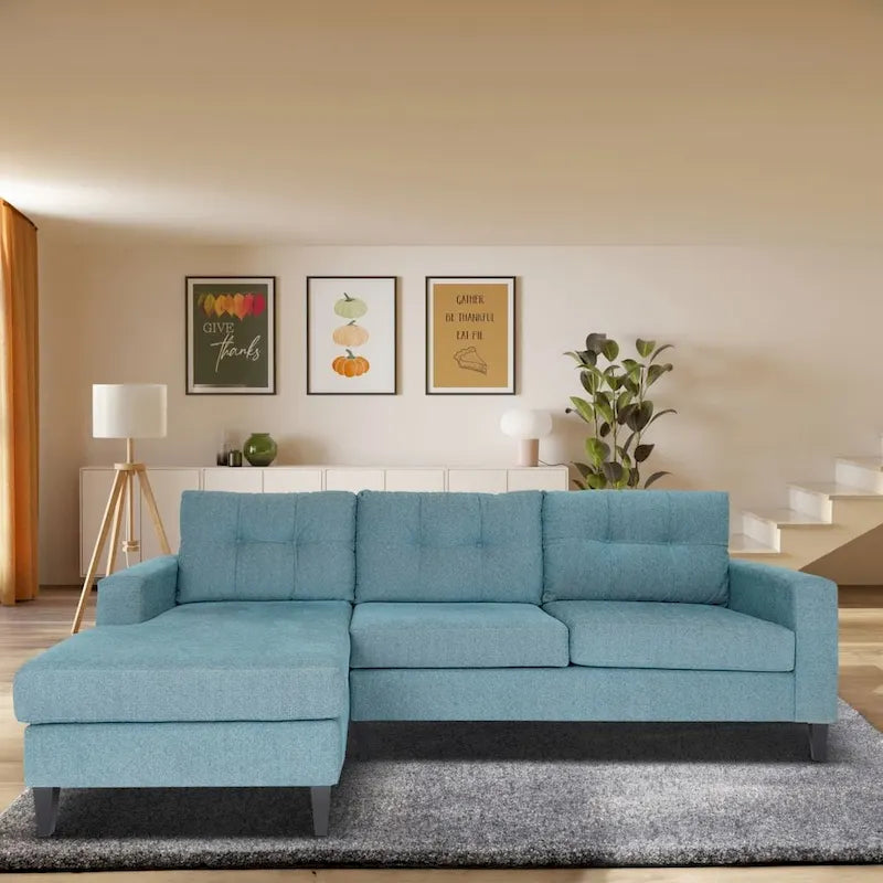 Coast to Coast Sofas Contemporary L Shaped Sectional Sofa Polyester Nylon Solid Wood Frame Upholstered