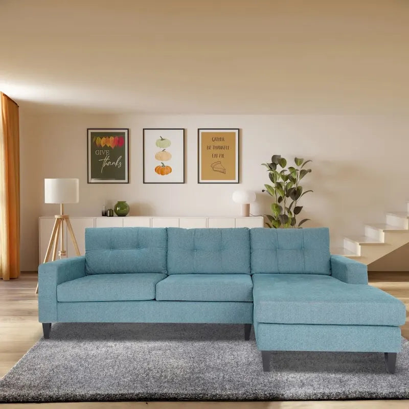 Coast to Coast Sofas Contemporary L Shaped Sectional Sofa Polyester Nylon Solid Wood Frame Upholstered