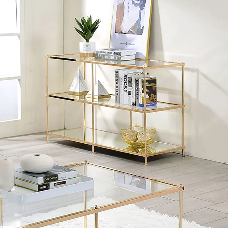 Scoles Contemporary 42-inch Glass 2-Shelf Sofa Table by Furniture of America