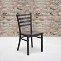 2 Pack Ladder Back Metal Restaurant Chair - 16.5W x 17D x 32.25H - 16.5W x 17D x 32.25H
