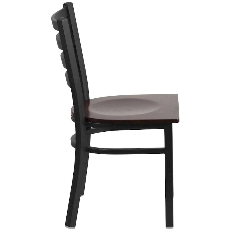 2 Pack Ladder Back Metal Restaurant Chair - 16.5W x 17D x 32.25H - 16.5W x 17D x 32.25H