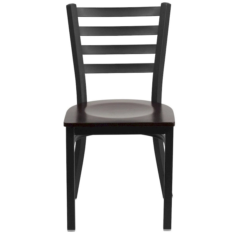 2 Pack Ladder Back Metal Restaurant Chair - 16.5W x 17D x 32.25H - 16.5W x 17D x 32.25H
