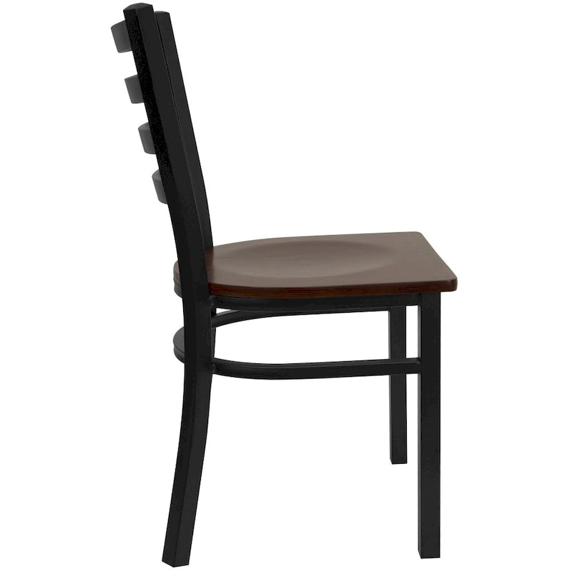 2 Pack Ladder Back Metal Restaurant Chair - 16.5W x 17D x 32.25H - 16.5W x 17D x 32.25H