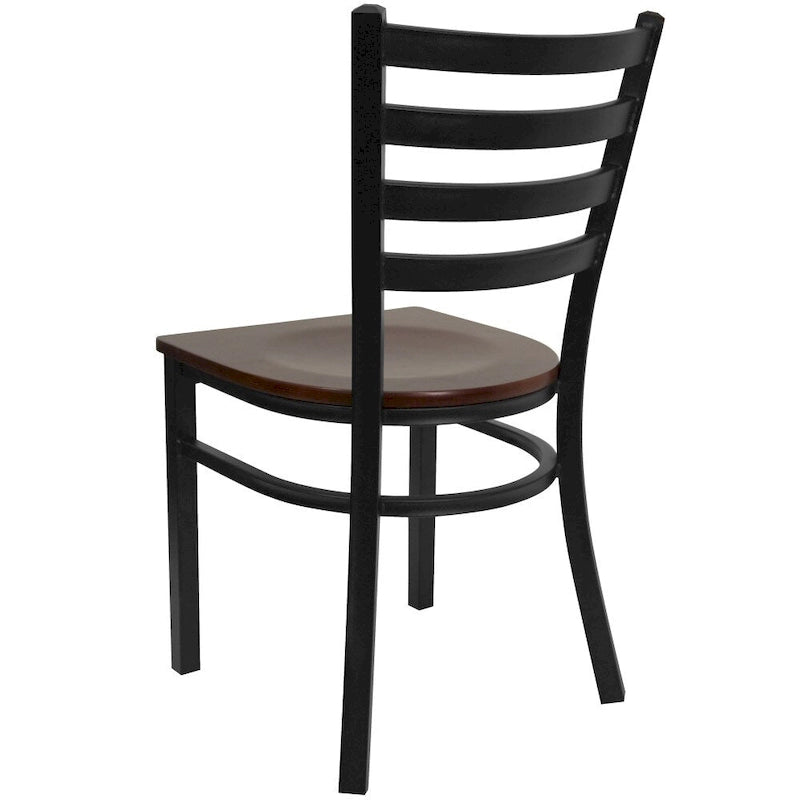 2 Pack Ladder Back Metal Restaurant Chair - 16.5W x 17D x 32.25H - 16.5W x 17D x 32.25H