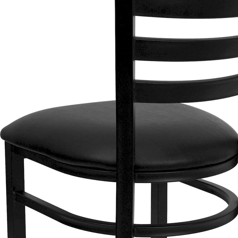 2 Pack Ladder Back Metal Restaurant Chair - 16.5W x 17D x 32.25H - 16.5W x 17D x 32.25H