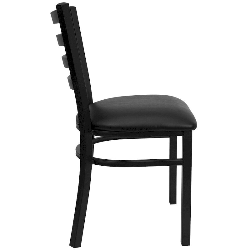 2 Pack Ladder Back Metal Restaurant Chair - 16.5W x 17D x 32.25H - 16.5W x 17D x 32.25H