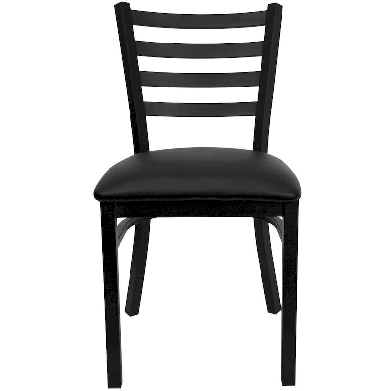 2 Pack Ladder Back Metal Restaurant Chair - 16.5W x 17D x 32.25H - 16.5W x 17D x 32.25H