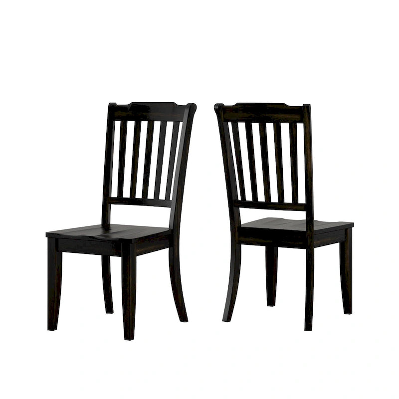 Eleanor Black Farmhouse Trestle Base Slat Back 6-piece Dining Set by iNSPIRE Q Classic