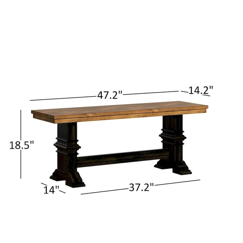 Eleanor Black Farmhouse Trestle Base Slat Back 6-piece Dining Set by iNSPIRE Q Classic