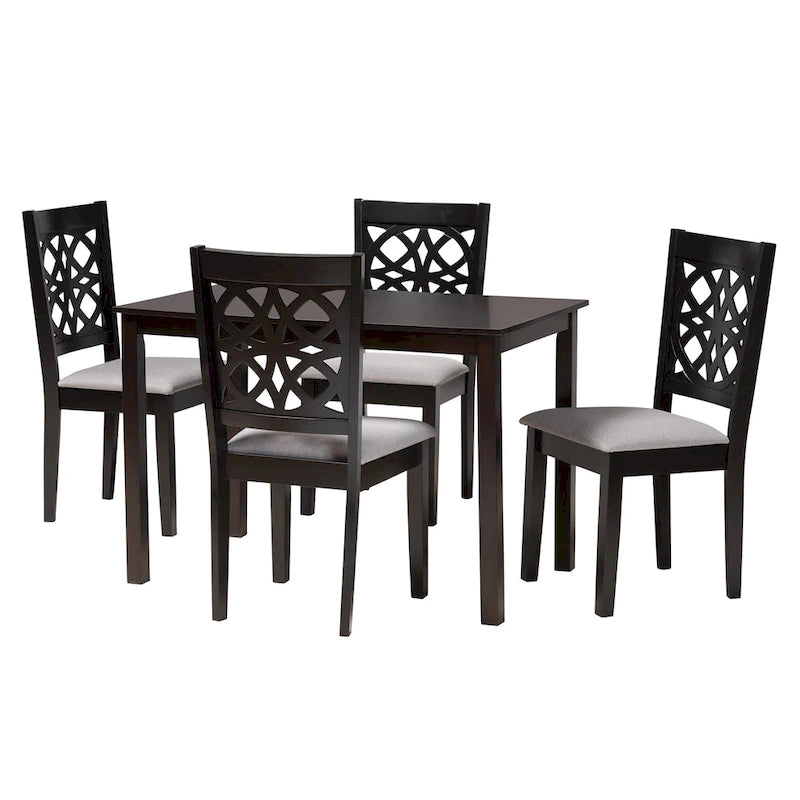 Abigail Modern styled Fabric and Wood Dining Set