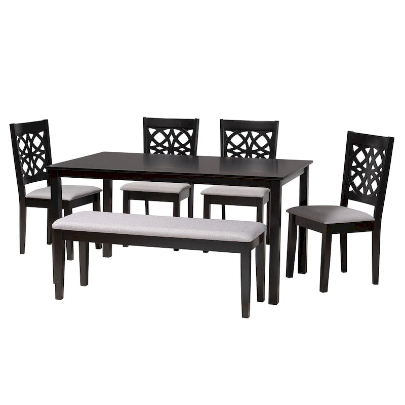 Abigail Modern styled Fabric and Wood Dining Set