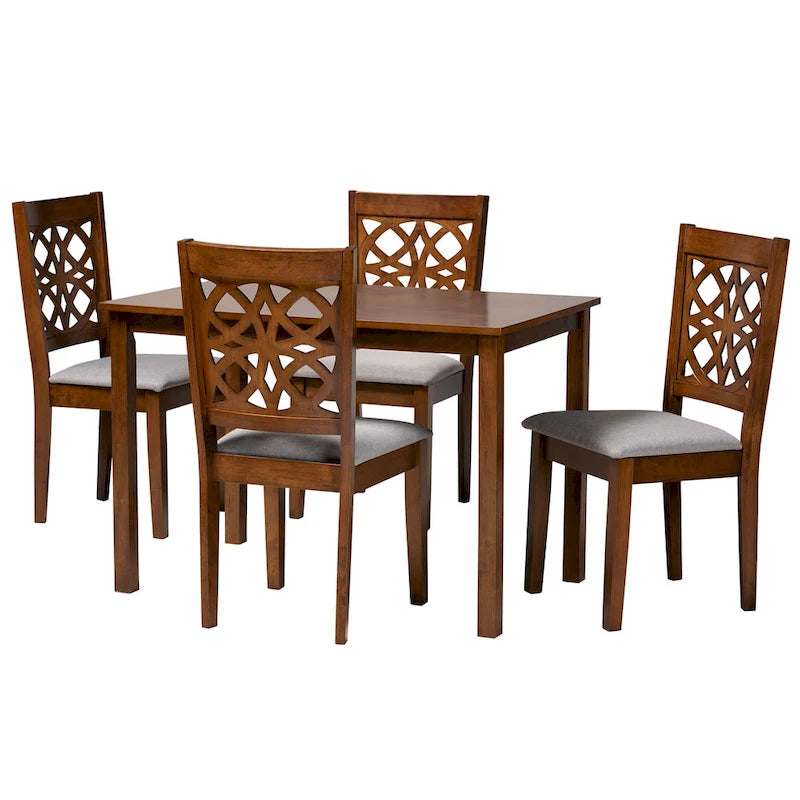 Abigail Modern styled Fabric and Wood Dining Set