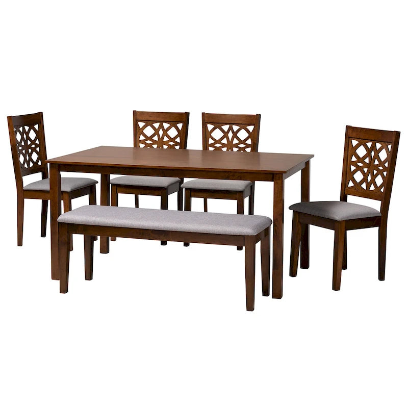Abigail Modern styled Fabric and Wood Dining Set
