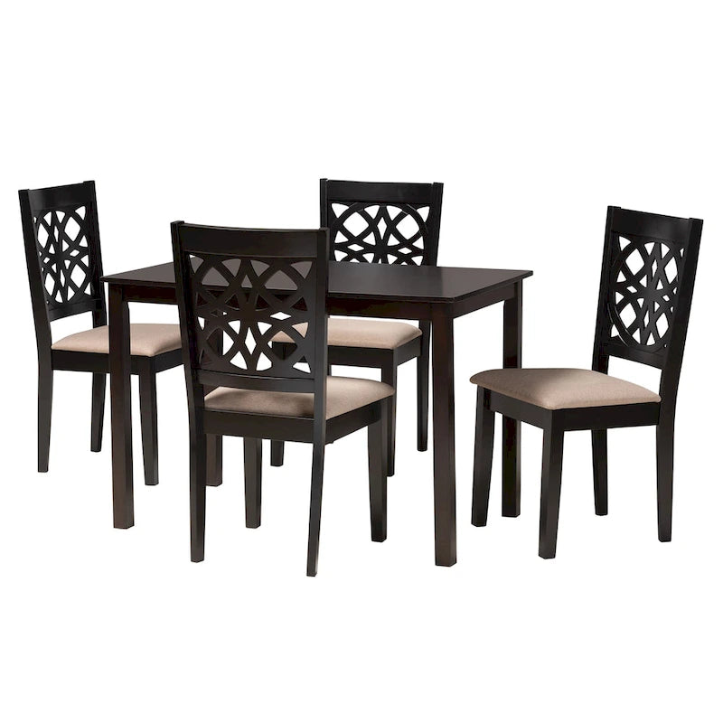 Abigail Modern styled Fabric and Wood Dining Set
